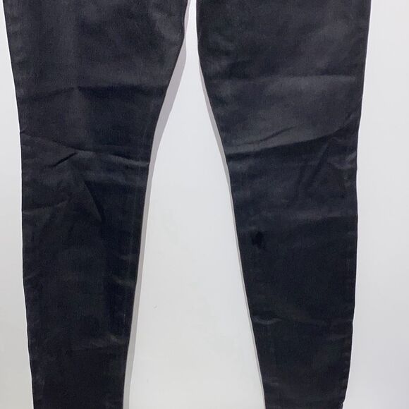 Eileen Fisher Women's Black Organic Cotton Blend Wax Coated Skinny Jeans Size 8 - Picture 7 of 10